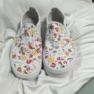 Vans slip ons floral print